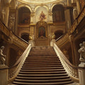 Grand Baroque Staircase Mural Wallpaper — Ornate Architectural Art Mural Wallpaper - room preview 02