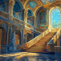 Grand Baroque Staircase Mural Wallpaper — Ornate Historical Design Mural Wallpaper - room preview 02