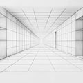 Perspective Corridor Mural Wallpaper — Modern Sketch Design Mural Wallpaper - room preview 02
