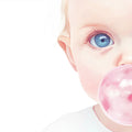 Innocent Bubble Gum Baby Mural Wallpaper —Soft Pastel Portrait Mural Wallpaper - room preview 02