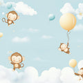 Playful Monkey and Balloon Sky Mural Wallpaper - room preview 02