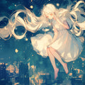 Floating Girl in Night Sky Mural Wallpaper — Whimsical Fantasy Mural Wallpaper - room preview 02
