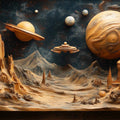 Alien Exoplanet Landscape Mural Wallpaper — Cosmic Sci-Fi Scene Mural Wallpaper - room preview 02