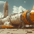 Interstellar Expedition Mural Wallpaper — Sci-Fi Discovery Scene Mural Wallpaper - room preview 02