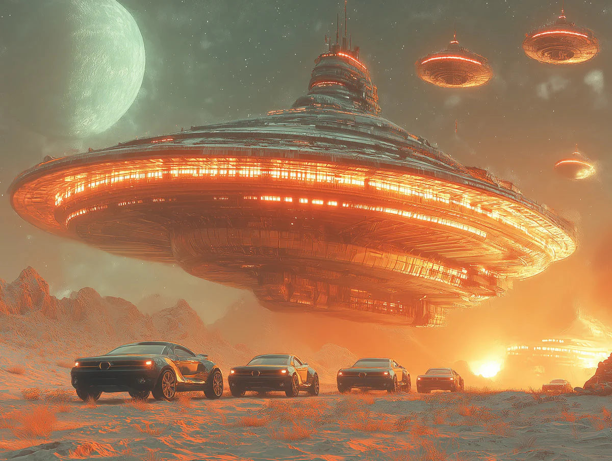 Extraterrestrial Arrival Mural Wallpaper — Sci-Fi Cinematic Art Mural Wallpaper - room preview 02