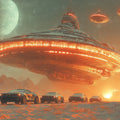 Extraterrestrial Arrival Mural Wallpaper — Sci-Fi Cinematic Art Mural Wallpaper - room preview 02