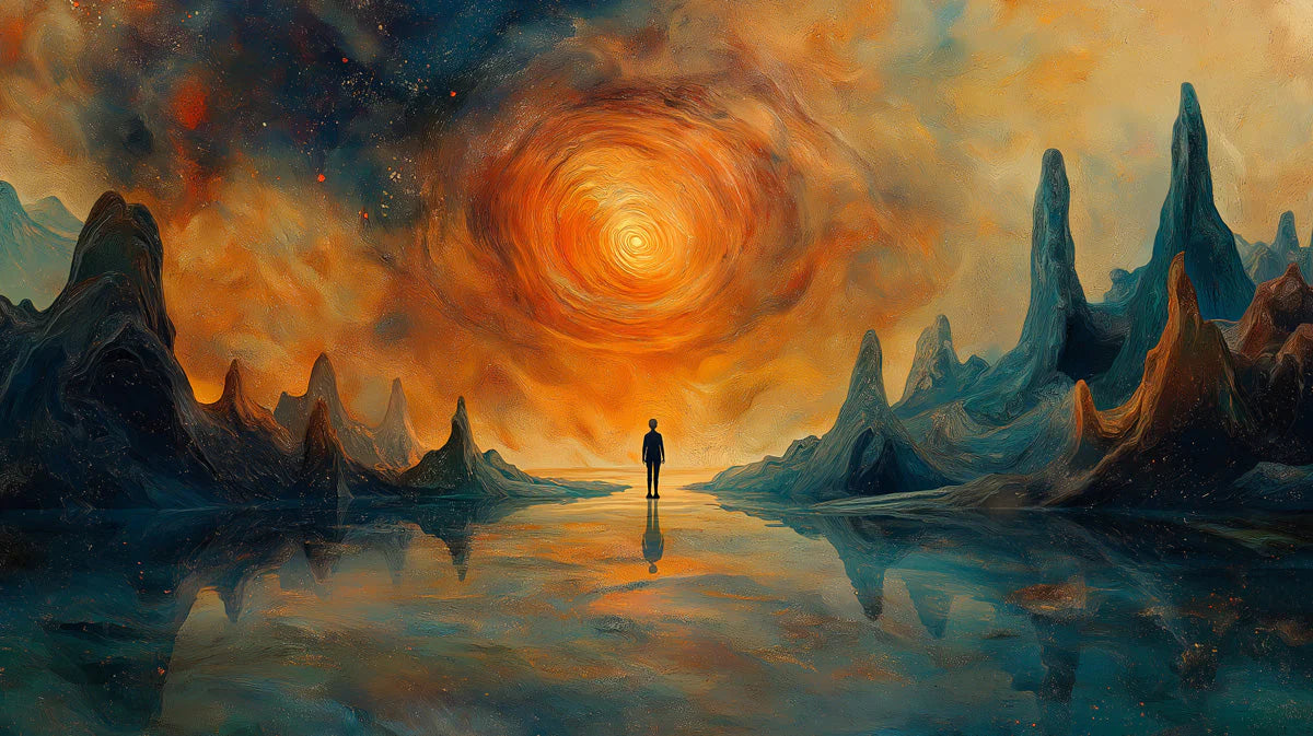 Celestial Horizon Mural Wallpaper — Cosmic Landscape Design Mural Wallpaper - room preview 02