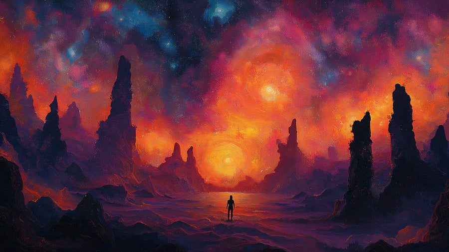Galaxy Wallpaper Mural – Space Wall Mural – Cosmic Horizon — Vibrant Nebula Art printable artwork