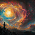 Cosmic Spiral Nebula Mural Wallpaper — Cinematic Space Scene Mural Wallpaper - room preview 02