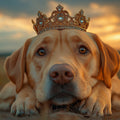 Regal Labrador Crown Mural Wallpaper — Golden Sunset Design Mural Wallpaper - room preview 02