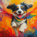 Australian Shepherd Joy Mural Wallpaper — Vibrant Artistic Design Mural Wallpaper - room preview 02