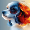 Fluid Fur Portrait Mural Wallpaper — Vibrant Dog Art Mural Wallpaper - room preview 02