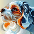 Abstract Dog Portrait Mural Wallpaper — Colorful Fluid Art Mural Wallpaper - room preview 02