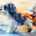 Abstract Dog Portrait Mural Wallpaper — Vibrant Pet Art Mural Wallpaper - room preview 02