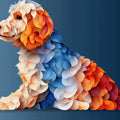 Abstract Dog Geometric Mural Wallpaper — Modern Colorful Pet Art Mural Wallpaper - room preview 02