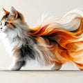 Flame Fur Cat Mural Wallpaper — Artistic Whimsical Illustration Mural Wallpaper - room preview 02