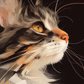 Close-Up Feline Portrait Mural Wallpaper — Bold Artistic Design Mural Wallpaper - room preview 02