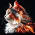 Flowing Calico Cat Mural Wallpaper — Vibrant Artistic Portrait Mural Wallpaper - room preview 02