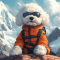 Alpine Explorer Poodle Mural Wallpaper —Whimsical Mountain Scene Mural Wallpaper - room preview 02