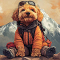 Adventurous Aviator Dog Mural Wallpaper — Whimsical Mountain Scene Mural Wallpaper - room preview 02