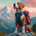 Adventurous Beagle Hiker Mural Wallpaper — Mountain Landscape Mural Wallpaper - room preview 02