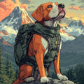 Adventurous Beagle Hiking Mural Wallpaper —Mountain Scenic Design Mural Wallpaper - room preview 02