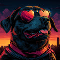 Cool Dog Mural Wallpaper — Urban Sunset Pop Art Portrait Mural Wallpaper - room preview 02