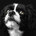 Soulful Dog Portrait Mural Wallpaper — Artistic Monochrome Design Mural Wallpaper - room preview 02