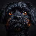 Black Dog Portrait Mural Wallpaper —Striking Amber Gaze Mural Wallpaper - room preview 02