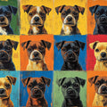 Dog Portraits Grid Mural Wallpaper — Pop Art Animal Design Mural Wallpaper - room preview 02