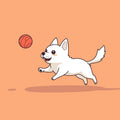 Playing Dog Mural Wallpaper — Whimsical Cartoon Sports Design Mural Wallpaper - room preview 02