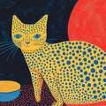 Polka Dot Cat Pop Art Mural Wallpaper — Vibrant Animal Decor Mural Wallpaper - room preview 02