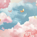 Floating Butterflies and Pink Cloud Mural Wallpaper - room preview 02