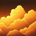 Golden Sunset Cloud Mural Wallpaper — Modern Graphic Design Mural Wallpaper - room preview 02