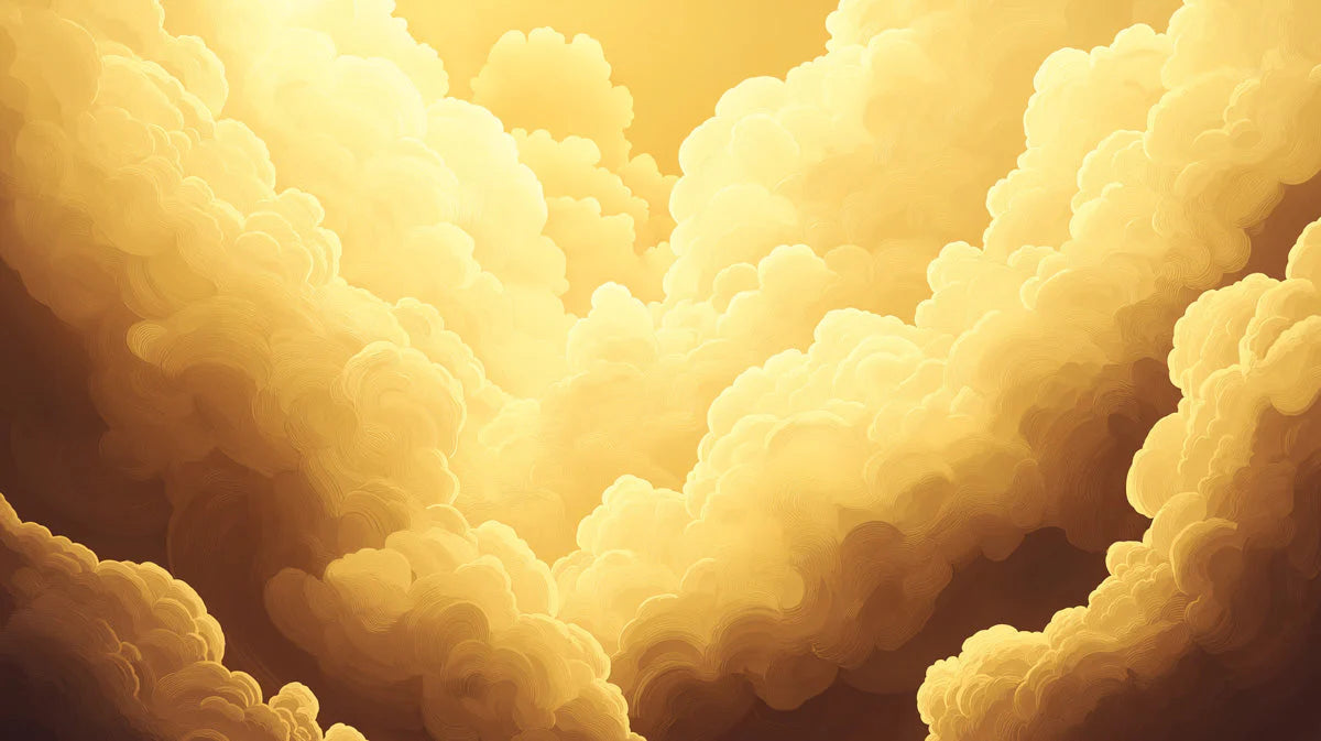 Golden Hour Cloudscape Mural Wallpaper — Impressionistic Style Mural Wallpaper - room preview 02