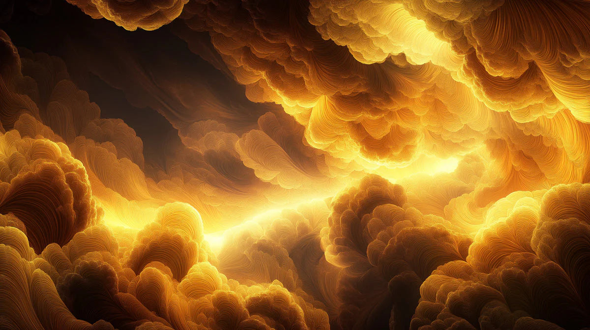 Golden Cloudscape Mural Wallpaper — Abstract Warmth Mural Wallpaper - room preview 02