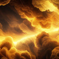Golden Cloudscape Mural Wallpaper — Abstract Warmth Mural Wallpaper - room preview 02
