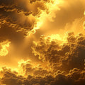 Golden Celestial Cloud Mural Wallpaper — Abstract Atmospheric Mural Wallpaper - room preview 02