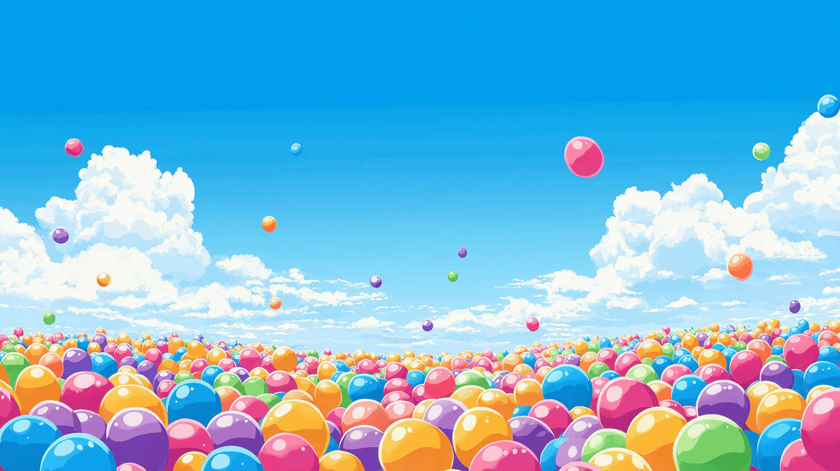 Floating Balloons Sky Mural Wallpaper — Playful Whimsical Scene Mural Wallpaper - room preview 02