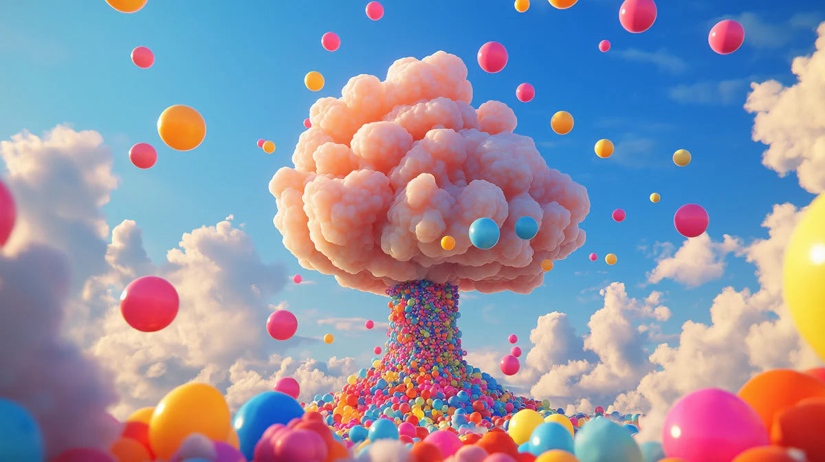 Balloon Cloud Sky Mural Wallpaper — Playful Whimsical Design Mural Wallpaper - room preview 02