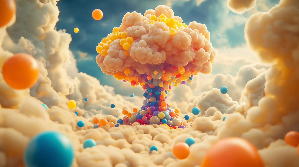 Floating Balloon Cloud Mural Wallpaper — Whimsical Sky Design Mural Wallpaper - room preview 02