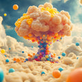 Floating Balloon Cloud Mural Wallpaper — Whimsical Sky Design Mural Wallpaper - room preview 02