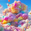 Floating Balloon Cloud Mural Wallpaper — Whimsical Dreamscape Mural Wallpaper - room preview 02