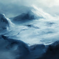 Glacial Peak Mural Wallpaper — Painterly Mountain Landscape Mural Wallpaper - room preview 02