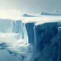 Arctic Ice Shelf Mural Wallpaper — Hand-Painted Frozen Landscape Mural Wallpaper - room preview 02