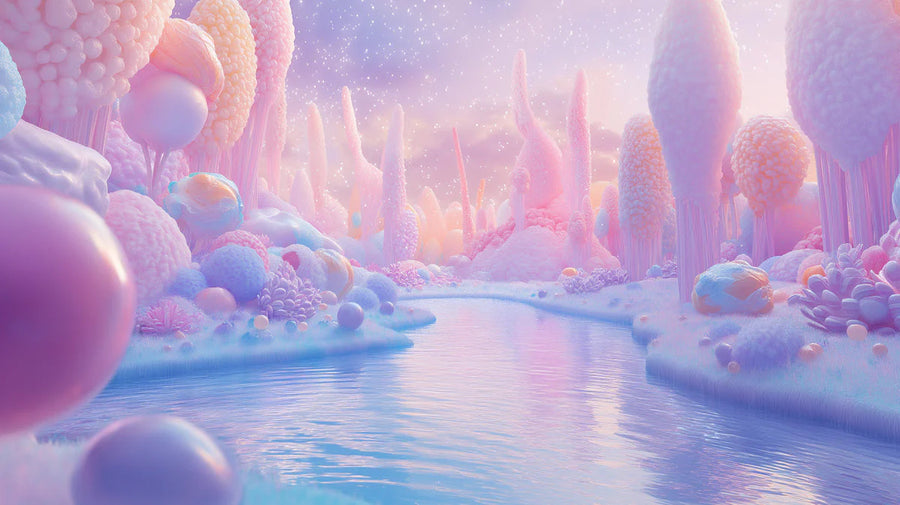 Papier Peint Mural Paysage Onirique Éthéré — Papier Peint Mural Décor Fantaisiste printable artwork