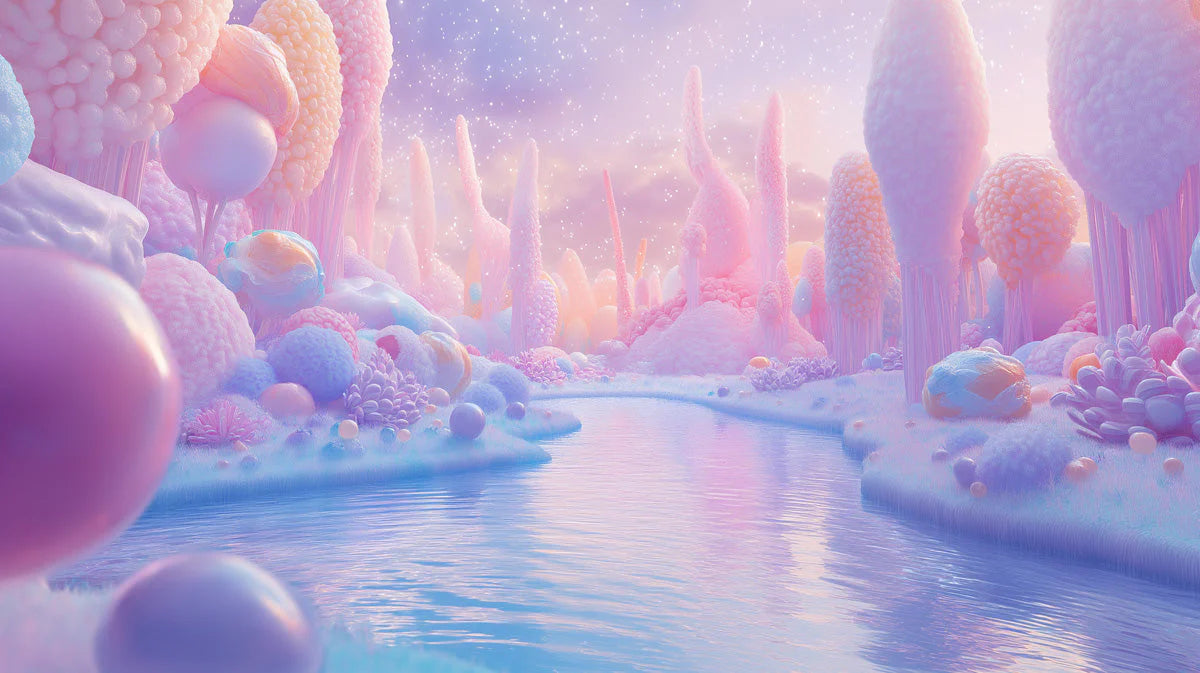 Ethereal Dreamland Landscape Mural Wallpaper — Whimsical Decor Mural Wallpaper - room preview 02