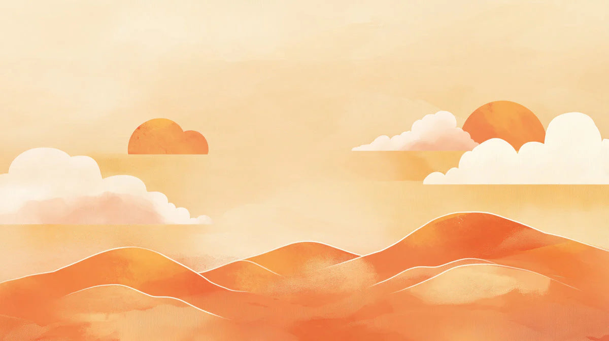 Golden Horizon Mural Wallpaper — Warm Sunset Landscape Mural Wallpaper - room preview 02