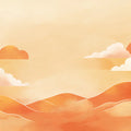 Golden Horizon Mural Wallpaper — Warm Sunset Landscape Mural Wallpaper - room preview 02