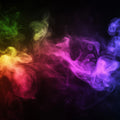 Neon Spectrum Smoke Mural Wallpaper — Vibrant Abstract Art Mural Wallpaper - room preview 02